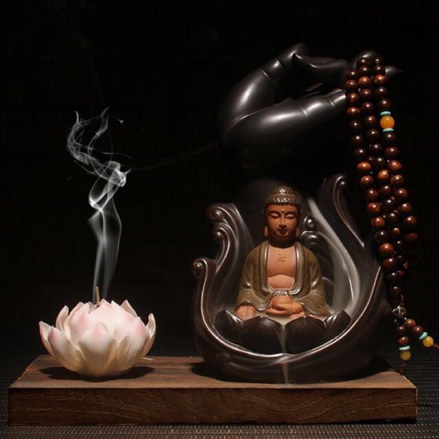 (Full sen và tràng hạt) Thác khói Phật Thủ Như Lai (tặng kèm 5 nụ)