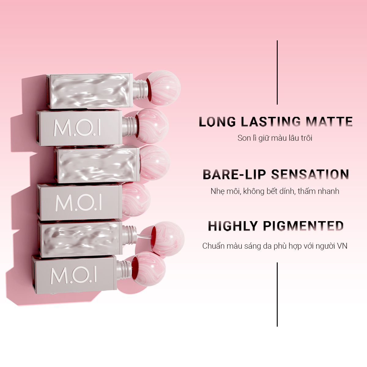 Son tint lì nhẹ môi M.O.I - Matte Lasting Lip Tint - Lollipops