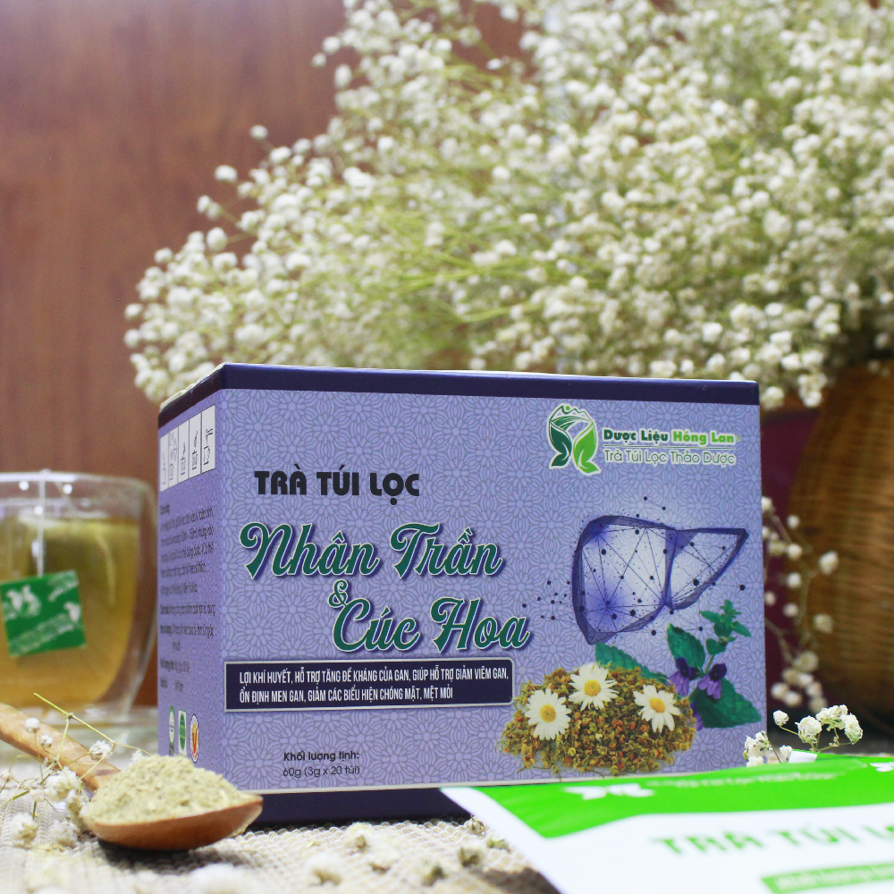 Trà Túi Lọc Nhân Trần & Cúc Hoa Vàng 60g Dược Liệu Hồng Lan