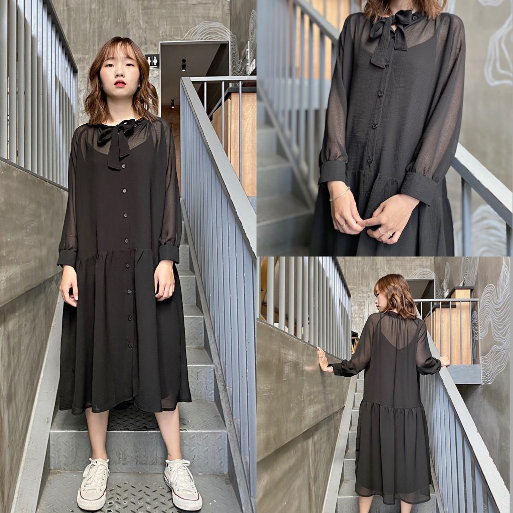 BLACKCAT SET- SET ĐẦM YẾM RỜI VOAN XỐP