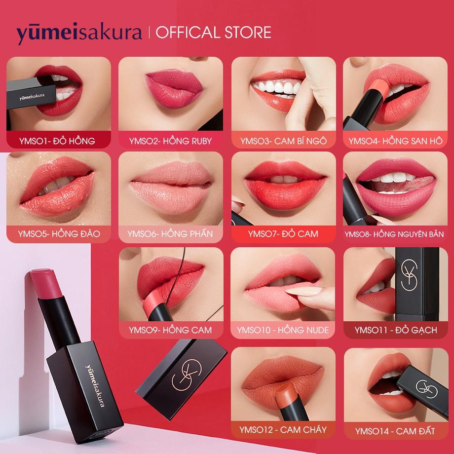 Son Lì Mịn Yumeisakura Matte Revolution Siêu Dưỡng màu Cam Cháy YMS12 3.5gr