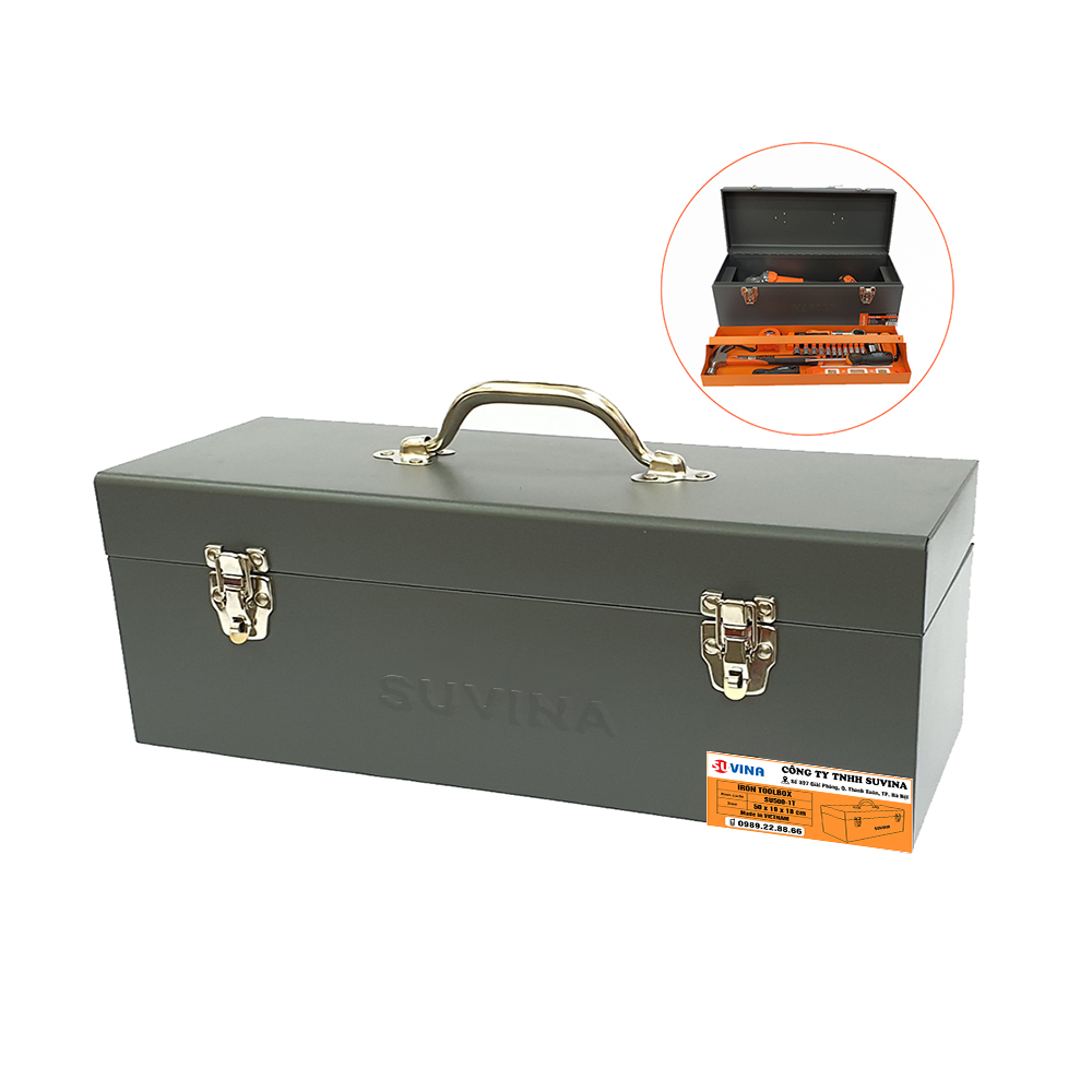 Hộp Đựng Dụng Cụ 1 Tầng 1 Khay SU500-1T, KT 50x19x18cm, Chất Liệu Hợp Kim Thép, Màu ghi đậm, Tay Cầm Tiện Dụng, Sơn Mạ Tĩnh Điện, Có Khóa An Toàn, chống ăn mòn