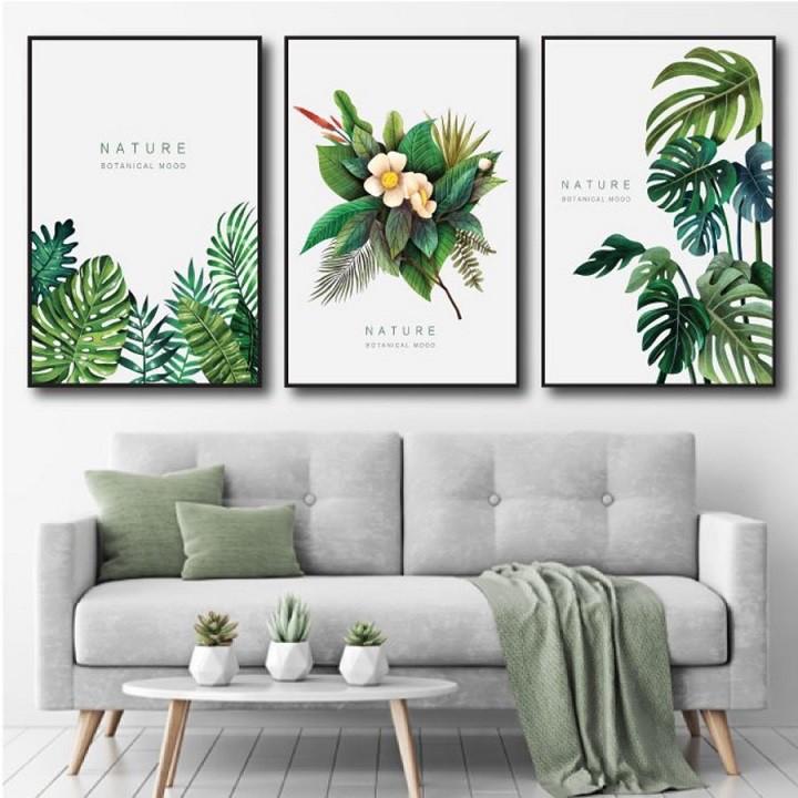 Bộ 3 Tranh canvas giá xưởng - Tặng kèm đinh đa năng không cần khoan tường - Tranh treo tường thiết kế theo yêu cầu