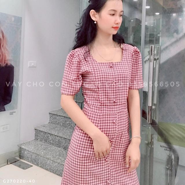 ẢNH THẬT SHOP CHỤP ️ Váy caro cho con bú