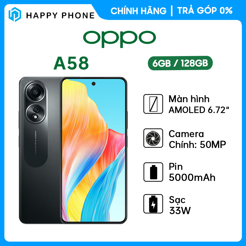 Điện thoại OPPO A58 (6GB/128GB) - Hàng Chính Hãng