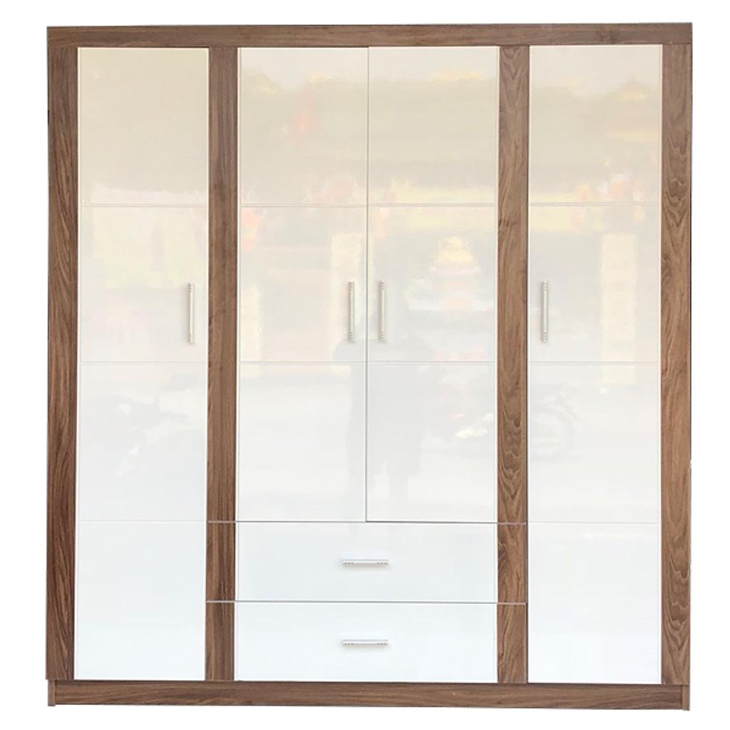 Tủ Áo 4 Cánh Gỗ MDF Melamine Sơn Trắng Cao Cấp