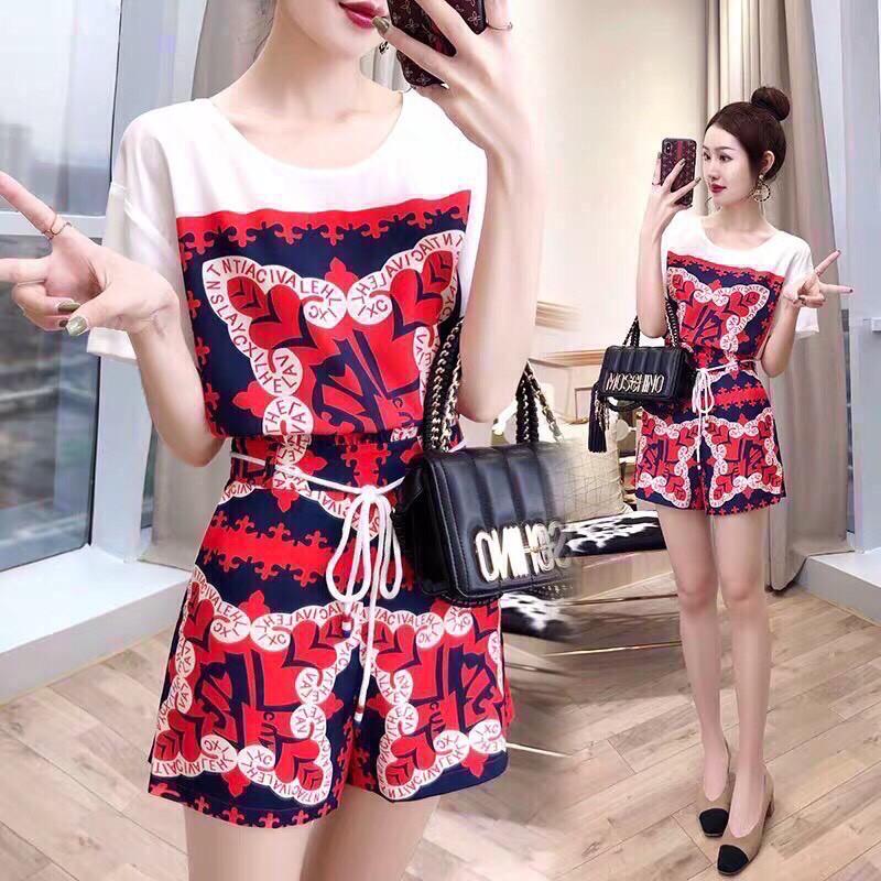 SET BỘ SHORT HOA ĐỎ CAO CẤP - KS479