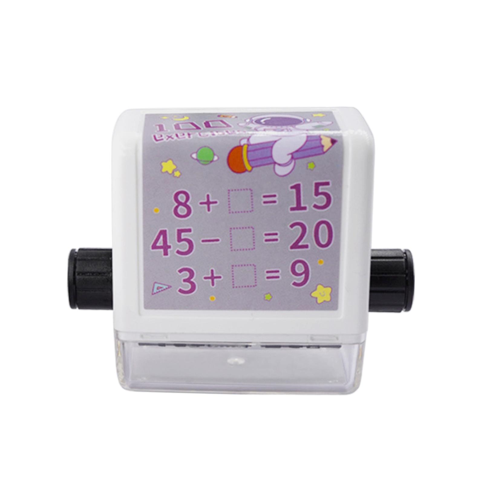 Portable Addition Subtraction Math Stamp Roller Practice Tool 1-100 School Supplies Exercises Educational Toy for School Preschool Teachers