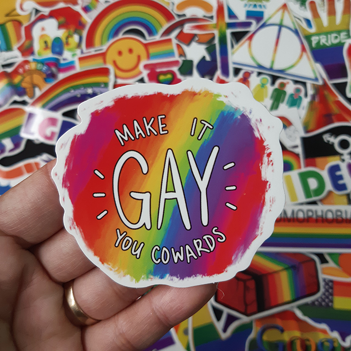 Bộ Sticker dán cao cấp chủ đề CẦU VỒNG LGBT - Dùng dán Xe, dán mũ bảo hiểm, dán Laptop, dán đàn...