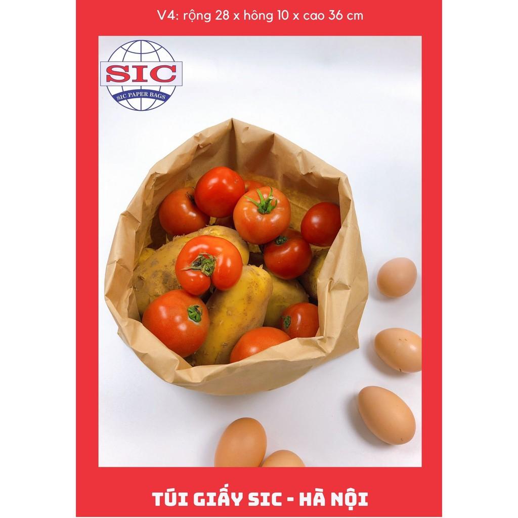 100 CHIẾC TÚI GIẤY KRAFT V4: 28x10x36 CÓ QUAI
