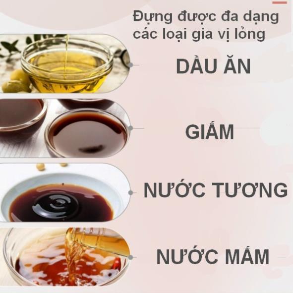 Chai Đựng Dầu Ăn, Bình Rót Dầu Bằng Thủy Tinh Thông Minh Tự Động Mở Nắp Dung Tích 600ml