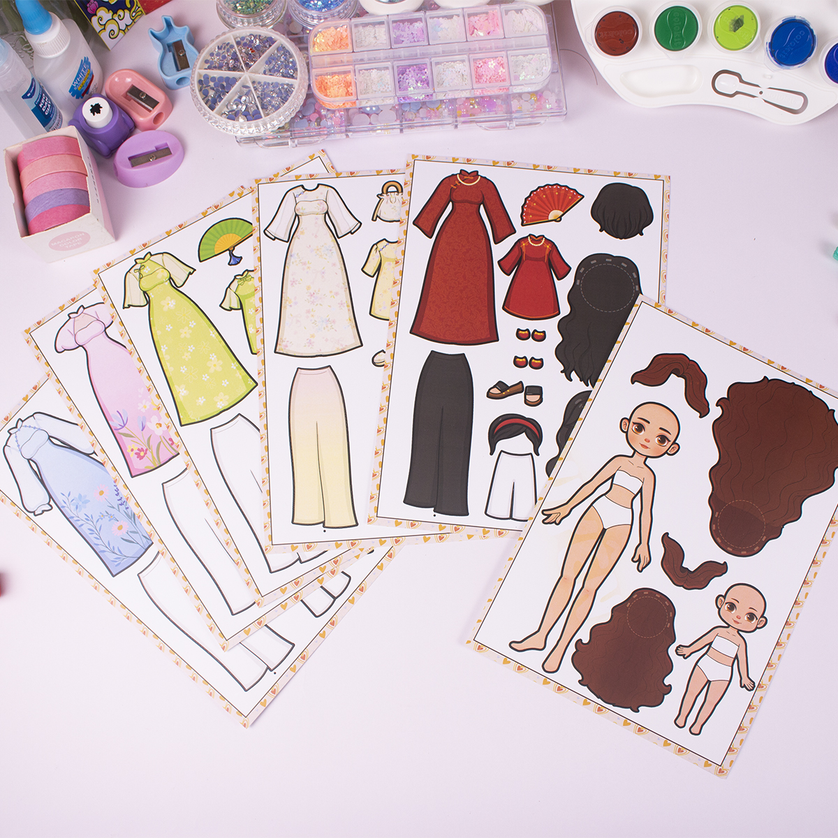 Bộ Thủ công Búp bê giấy Cadiy Tiệm Áo dài Sáng tạo cho Bé