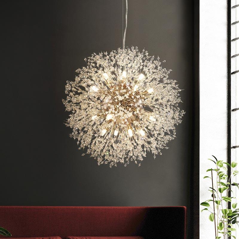 Đèn thả chùm hoa bồ công anh pha lê hiện đại , trang trí sang trọng , tặng kèm bóng led