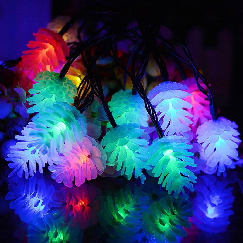 Dây Đèn Led 10 / 20 Bóng Hình Quả Thông Trang Trí Giáng Sinh