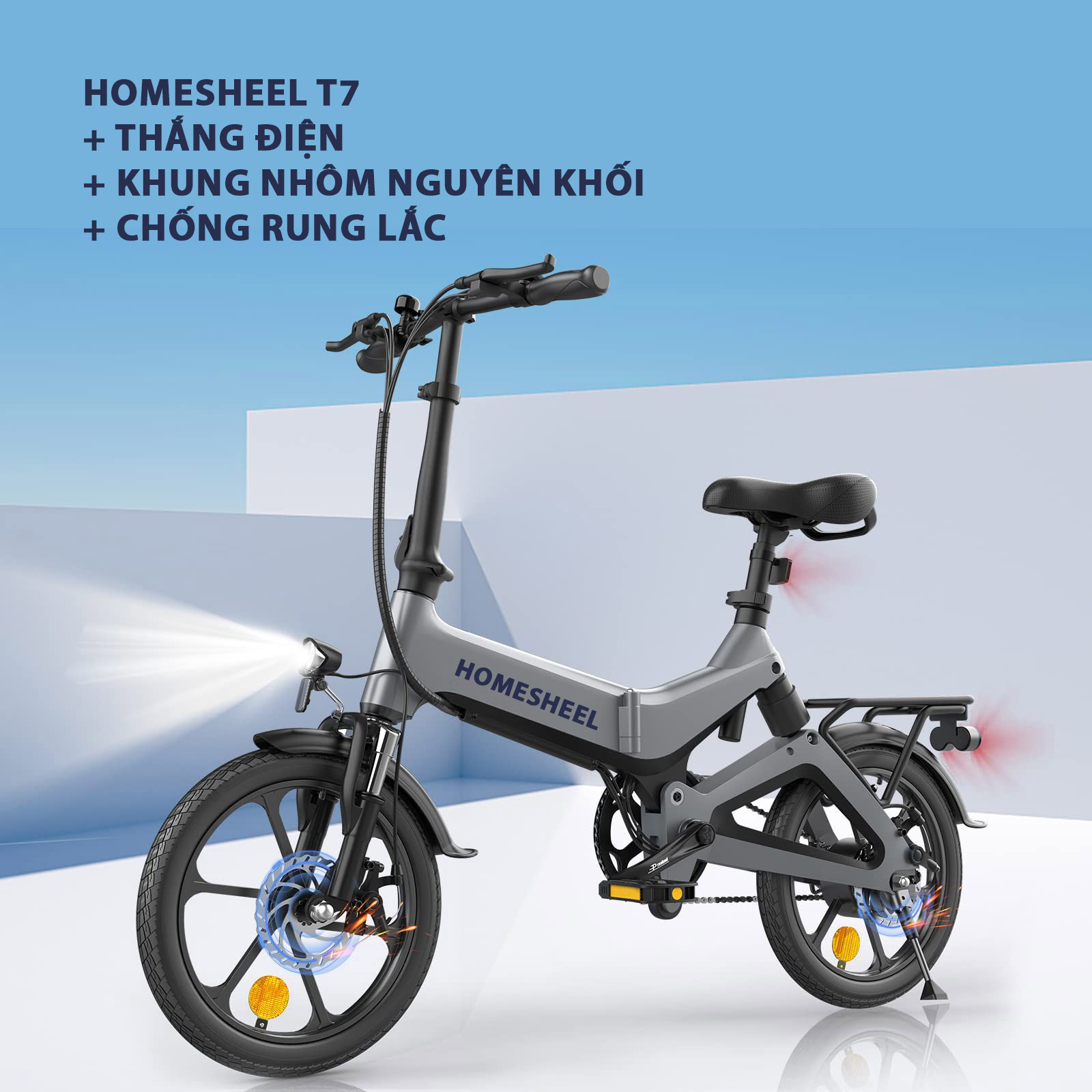 Xe Đạp Điện Gấp Gọn Homesheel T7 chính hãng ( bảo hành 2 năm)