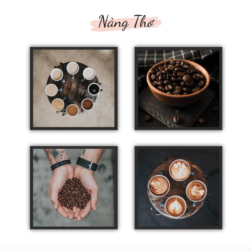 Bộ 4 tranh tiệm cafe dán form cứng 5mm_DECAL VIP