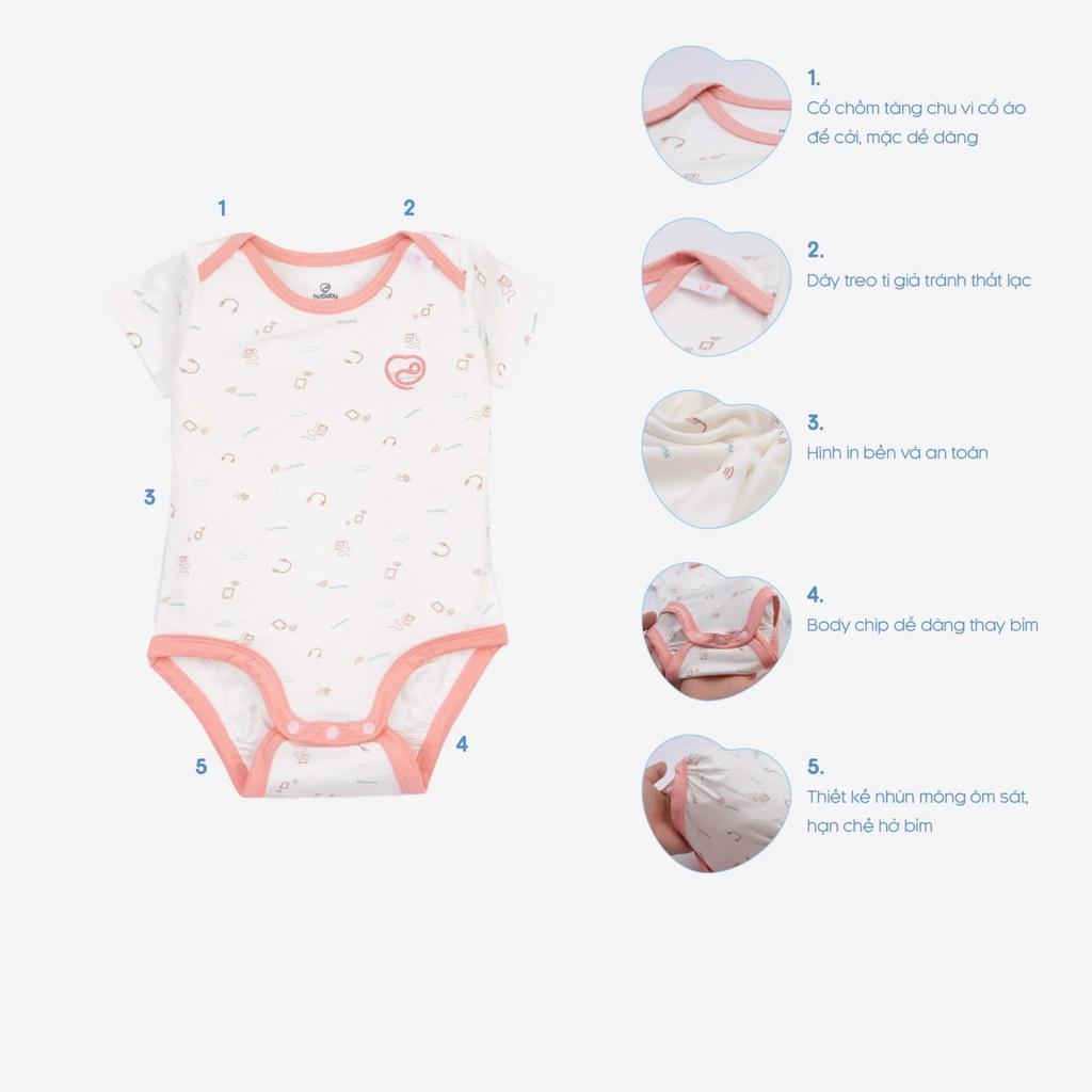 Bộ Bodychip Bu baby ngắn tay cổ chồm Bambus