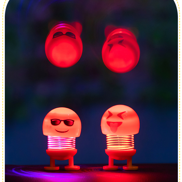 Thú nhún emoji lò xo có đèn lúc lắc phát sáng nhiều màu (mẫu ngẫu nhiên)