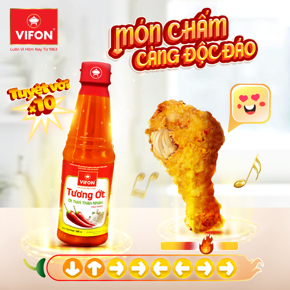 2 chai tương ớt Vifon 500ml, tương ớt giữ nguyên xác ớt Vifon