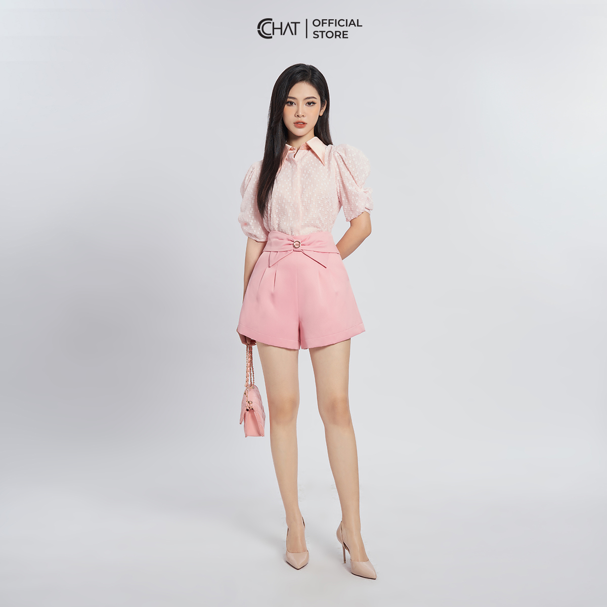 Quần Đùi Nữ  Nơ Kiểu 2 Ly Chất Tafta Cao Cấp Mềm Mịn 13ONB2009AT