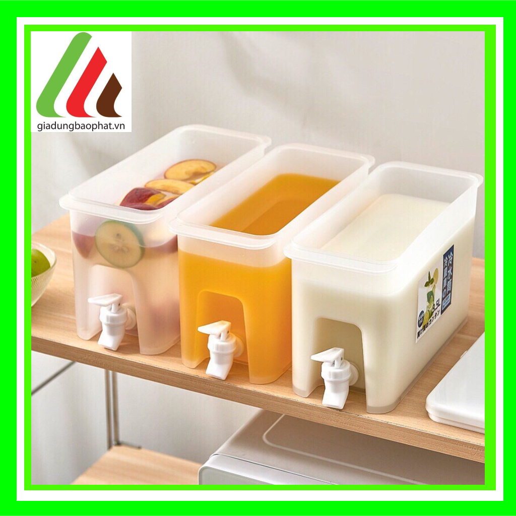 Bình nước nhựa 3.5 lít có vòi dùng trong tủ lạnh thiết kế thông minh chất liệu an toàn chịu nhiệt tốt