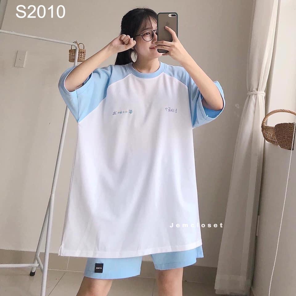 Bộ Đùi Chữ Hàn Quốc - Chất cotton mát tay lỡ - freesize dưới 60kg - S2010