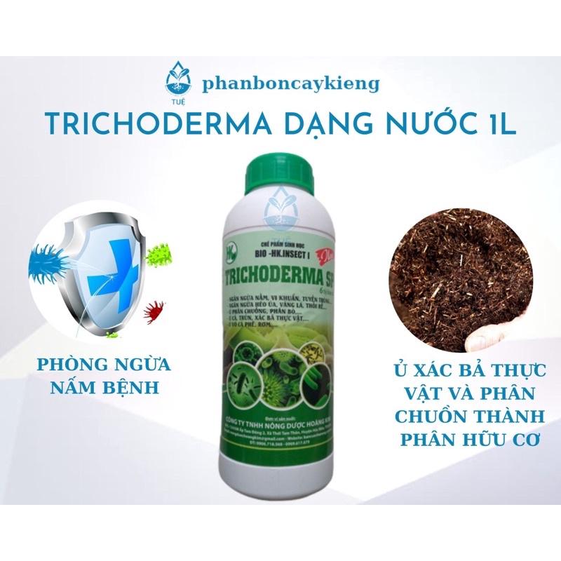 Nấm trichoderma dạng nước chai 1 lít phòng trừ bệnh cây trồng và ủ phân