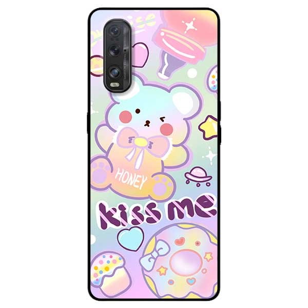 Ốp lưng dành cho Oppo Find X2 mẫu Gấu 7 Màu