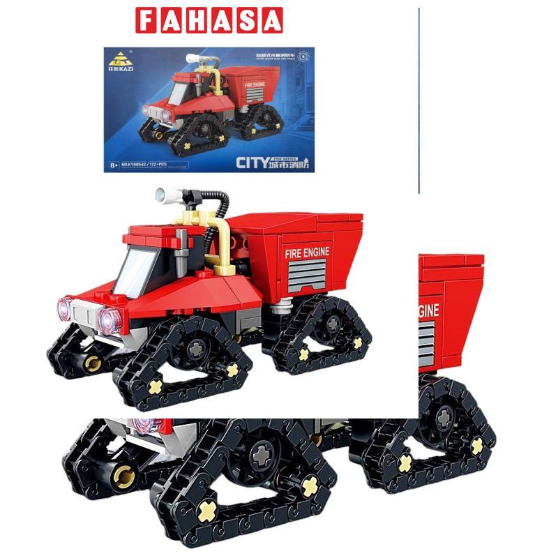 Đồ Chơi Lắp Ráp Mô Hình Xe Bồn Cứu Hỏa Bánh Xích - Kazi 80542-4 (172 Mảnh Ghép)
