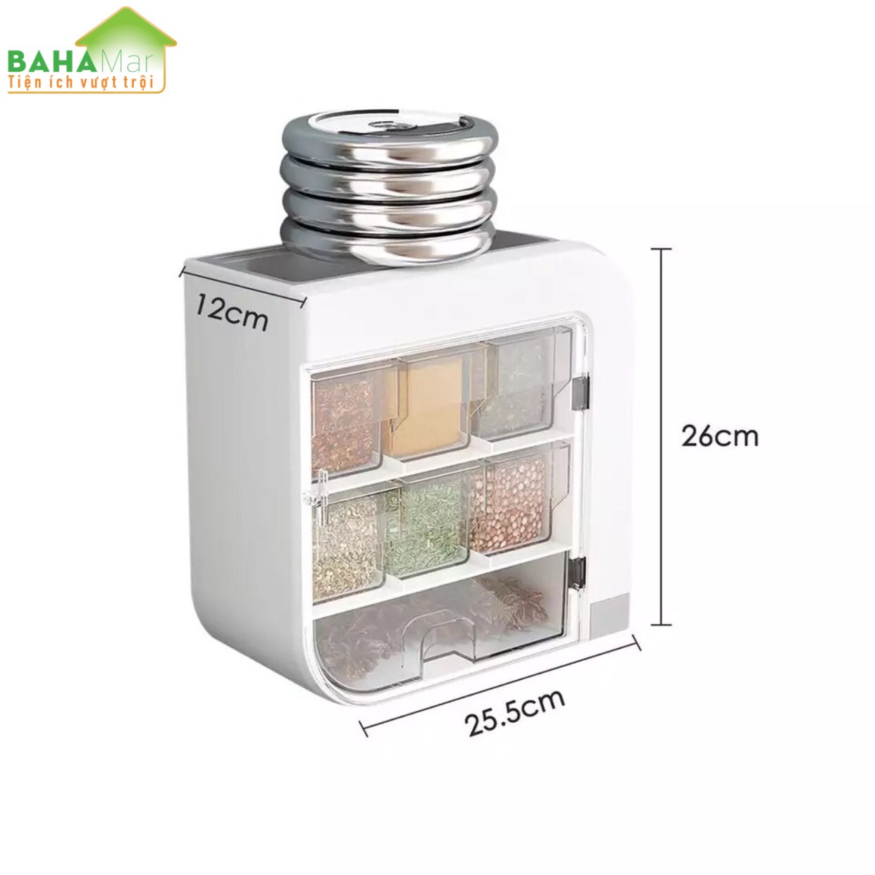 KỆ TREO TƯỜNG ĐA NĂNG ĐỰNG GIA VỊ NHÀ BẾP CẮM DAO VÀ ỐNG ĐŨA BAHAMAR sắp xếp và phân loại rõ ràng các loại gia vị và cắm dao đũa sạch sẽ khô ráo