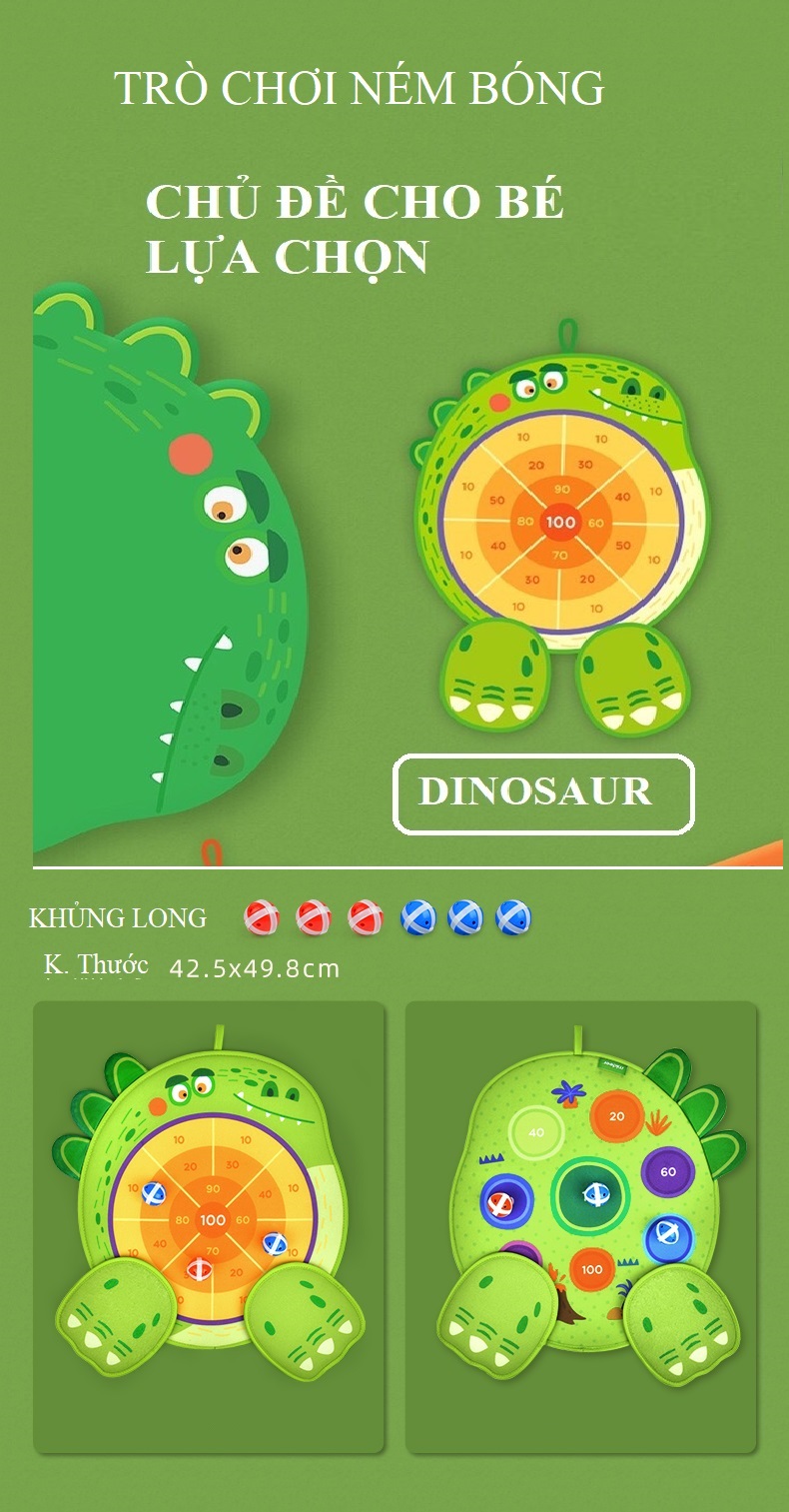 Trò chơi ném bóng dính khủng long chính hãng Mideer Fun Dart Game Dinosaur