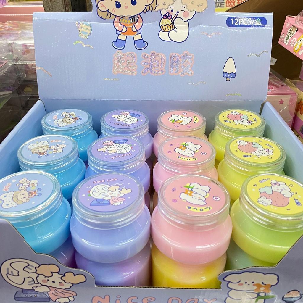 Slime sữa chuối dâu màu đẹp rainbow pastel Đồ chơi hủ slam chất nhầy ma thuật squishy