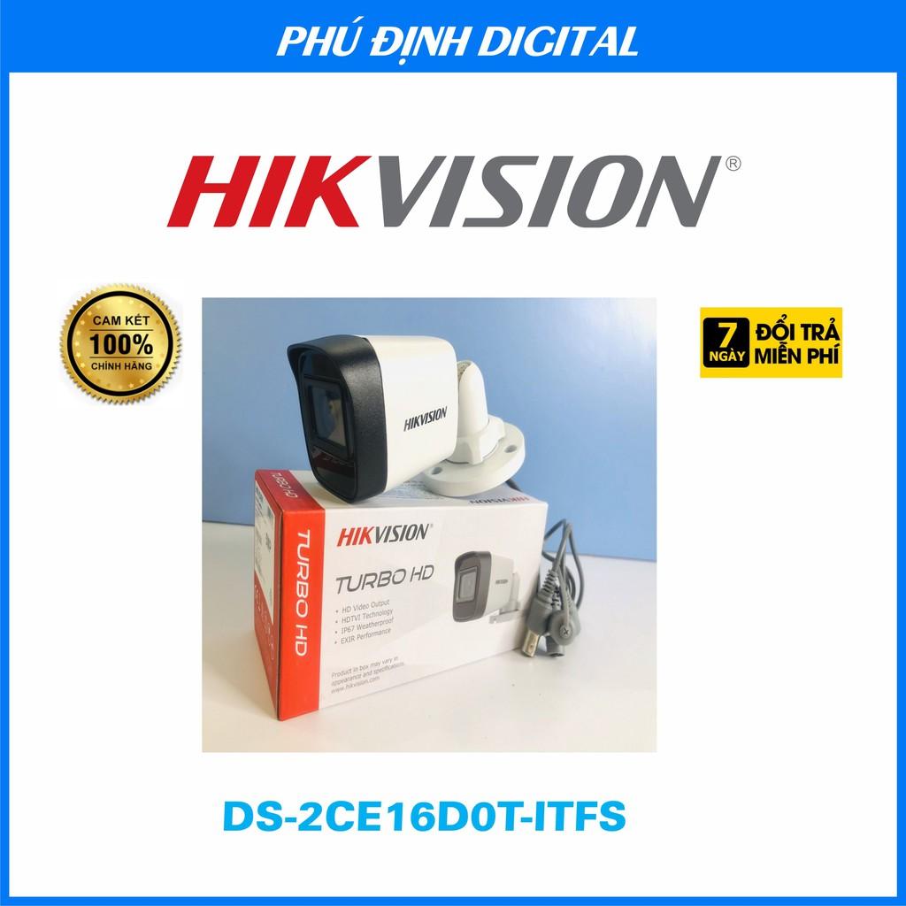 ( CHÍNH HÃNG) Camera Hikvision thân HDTVI 2MP kèm mic thu âm mã DS-2CE16D0T-ITFS - Hàng Chính Hãng