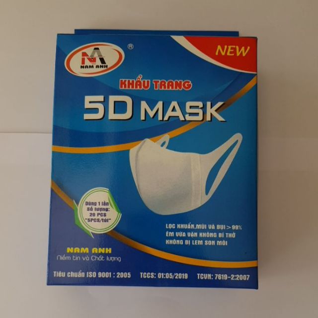 Khẩu Trang 5D mask Nam Anh Hộp 10 cái