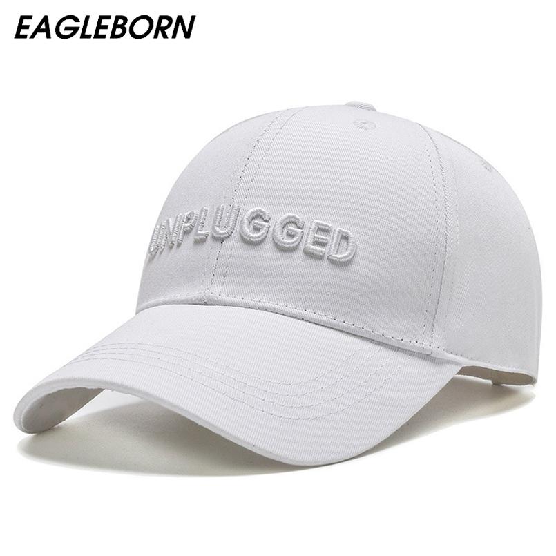 Thời Trang Thêu Chữ Liên Hipster Mũ Bóng Chày 3D Thư Mũ Bóng Chày Cặp Đôi Nguyên Chất Cotton Đen Trắng Chắc Chắn Nam Nữ Nắp