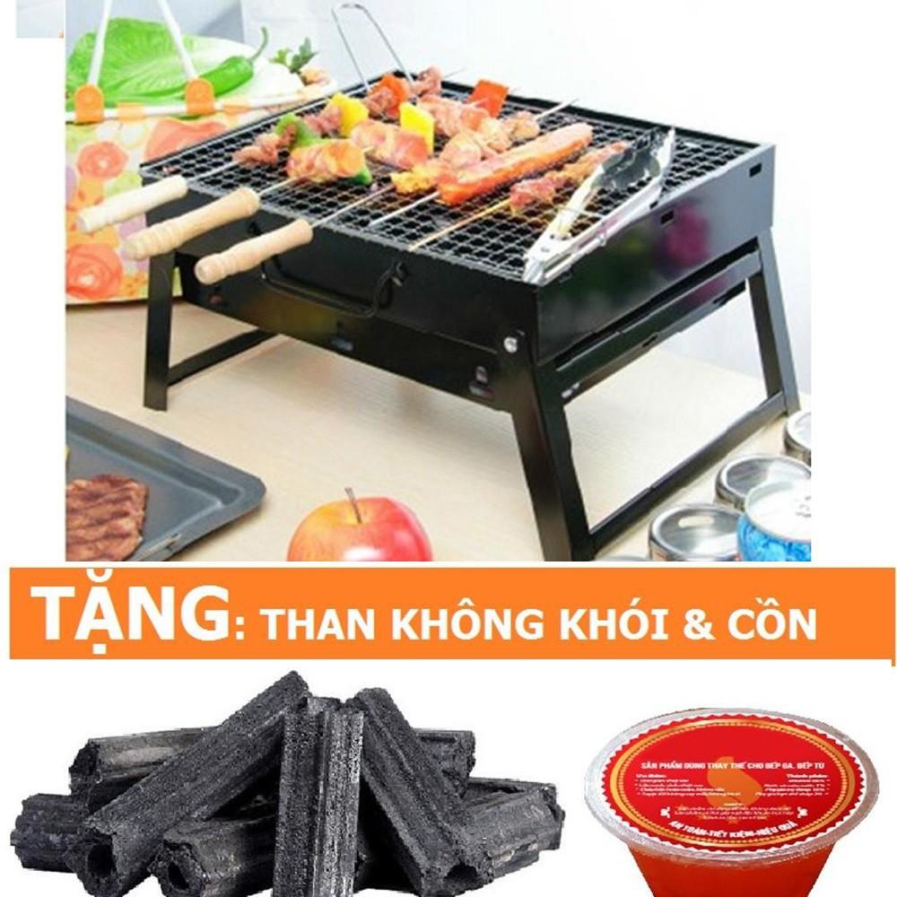 Combo Bếp nướng than hoa Vuông + 1Kg than sạch không khói + 1 hộp cồn thạch nhóm than  Tbest