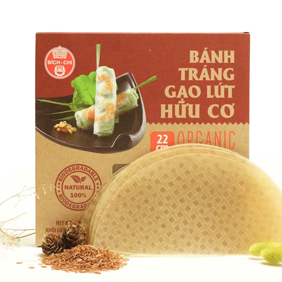 Bánh tráng gạo lứt hữu cơ Bích Chi - Phù hợp ăn kiêng và tốt cho bệnh nhân tiểu đường
