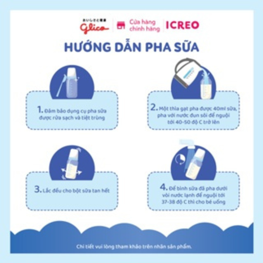Set 2 lon Sữa Bột Glico ICREO Grow - Up milk và 1 hộp 10 thanh cùng loại (Sữa số 1)