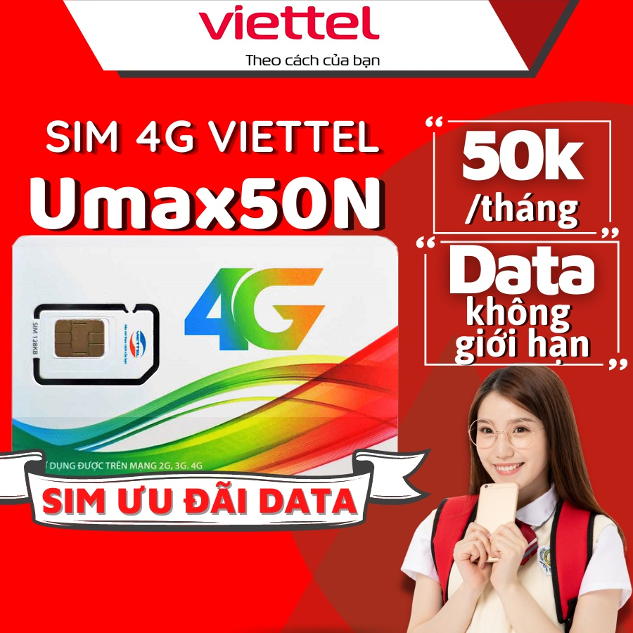 Sim 4G Viettel SD70 - SD90 - SD120 - SD135 Data 5GB/Ngày - 150GB/Tháng Tốc Độ Cao - MAX Băng Thông Chỉ Từ 70k/Tháng Dùng Toàn Quốc. Được Bán Tại SimTheVN - HÀNG CHÍNH HÃNG