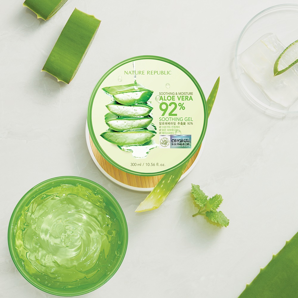 Dưỡng Ẩm Da, Tóc Gel Nha Đam Hàn Quốc Nature Republic Soothing & Moisture Aloe Vera 92% Soothing Gel