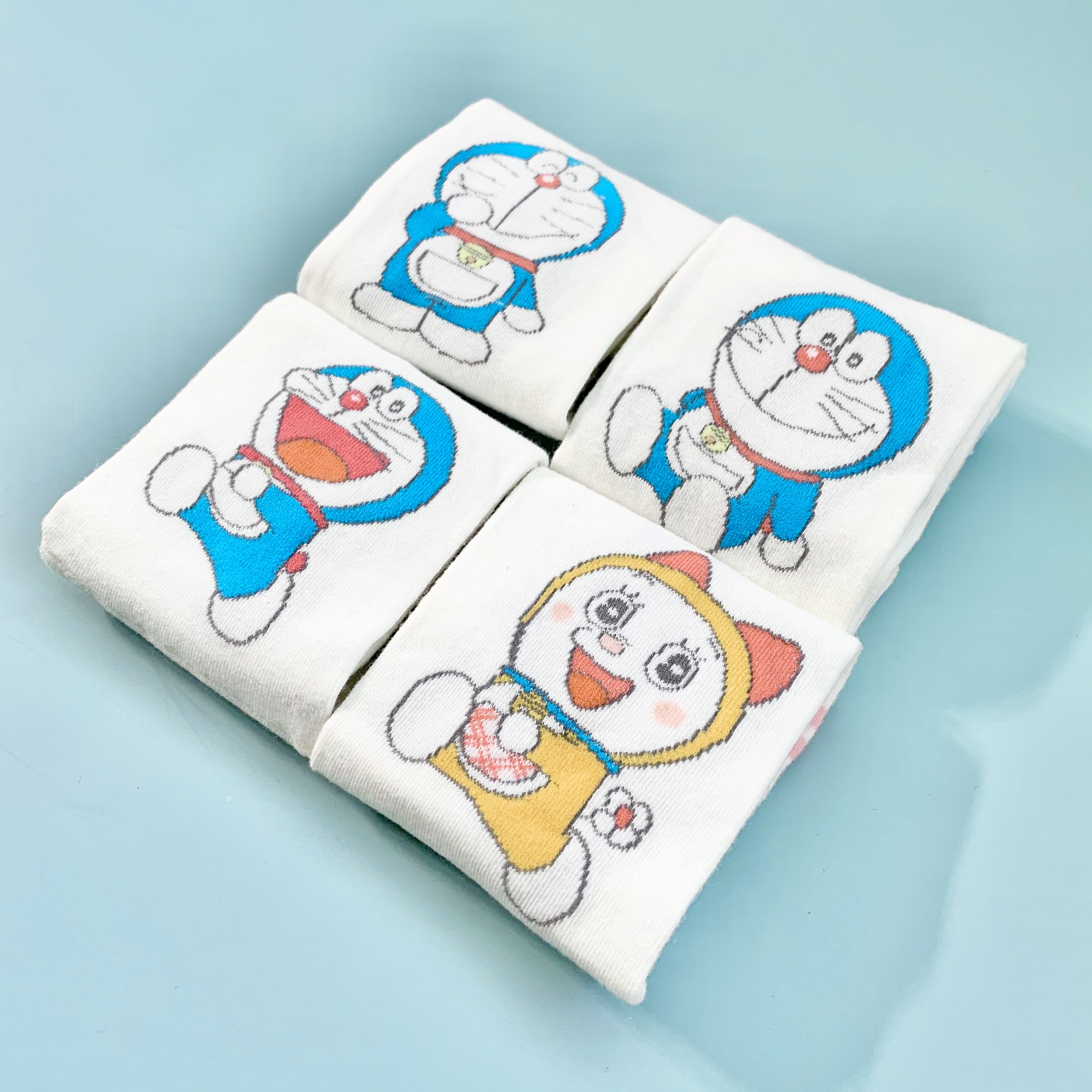 Set hộp 4 đôi tất nữ NICESOKS chất liệu cotton cao cấp, ngắn cổ thể thao, họa tiết Doraemon - NS5008FS - hàng chính hãng