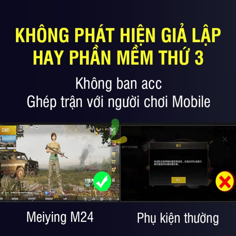 Bộ chuyển đổi chơi game Meiying M24 - Thiết bị hỗ trợ phím chuột ghìm tâm Ai kết nối điện thoại cực mướt - Hàng nhập khẩu