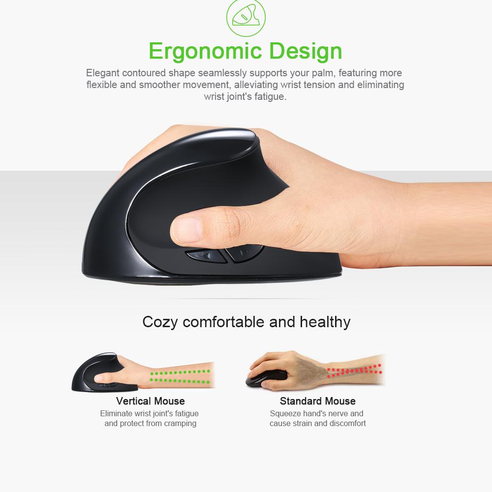 Chuột quang học không dây có thể sạc lại Pin tích hợp công tắc DPI cho máy tính xách tay PC -