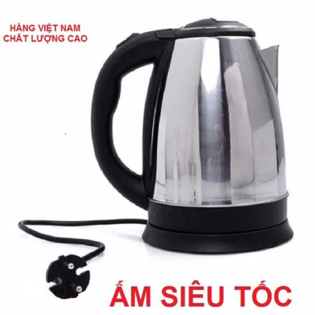 Ấm Siêu Tốc Inox 1,8 Lít Electric Kettle Chính Hãng Đun Sôi Cực Nhanh- Bảo Hành 12 Tháng 1 Đổi 1 nếu lỗi