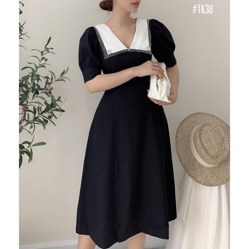ĐẦM XOÈ PHỐI CỔ TRẮNG VIỀN REN 79399850