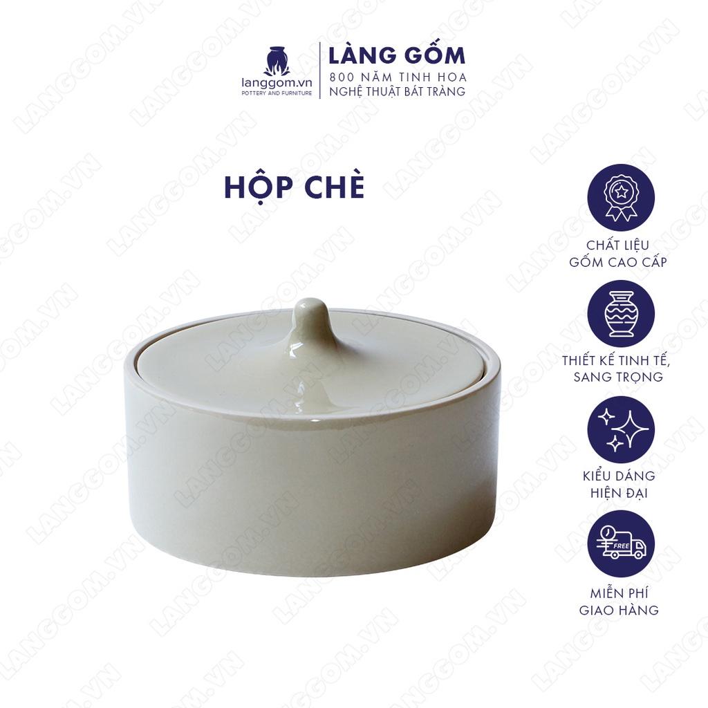 Đồ dùng bếp cao cấp Hộp chè gốm sứ Bát Tràng - Làng gốm Bát Tràng