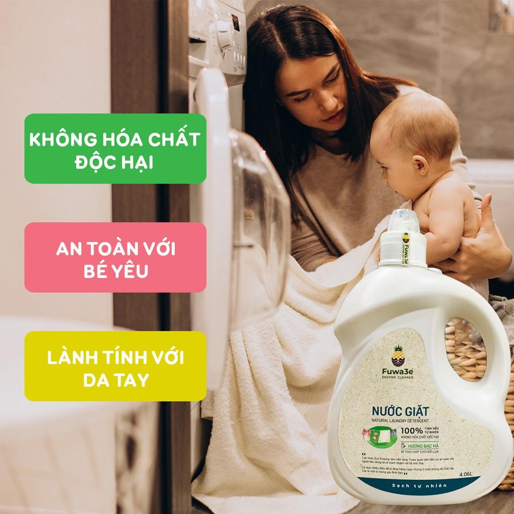 Nước giặt hữu cơ Fuwa3e - Hương bạc hà an toàn cho bé (4L)