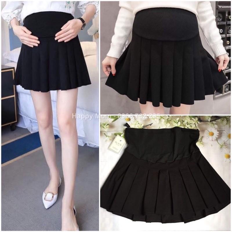 Chân váy bầu dập lyChất umi Hàn nhập khẩu siêu đẹpcó chun chỉnh to nhỏ từng thai kỳĐáp bụng co giãn