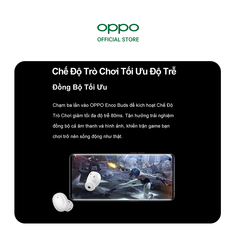 Tai nghe Không Dây True Wireless OPPO Enco Buds | Hàng Chính Hãng - Màu Trắng