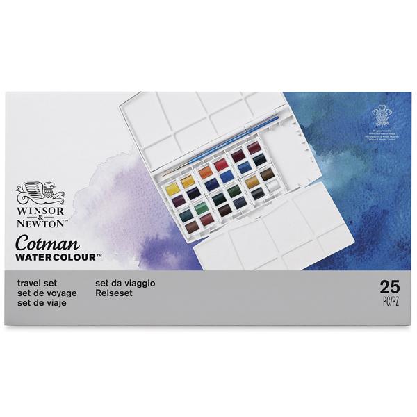 Hộp 24 Màu Nước Cotman Travel Set - Winsor &amp; Newton 0390376 (25 Chi Tiết)